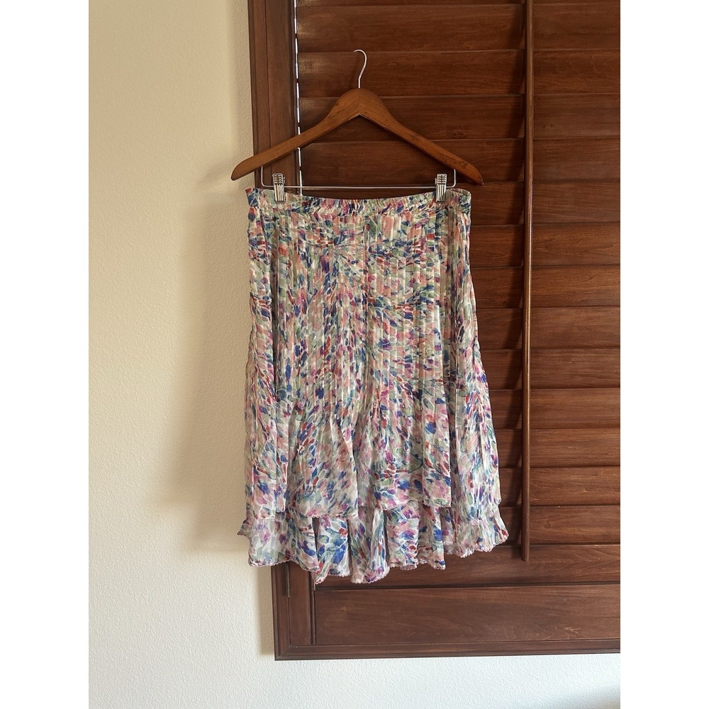 NWT Casual Studio Pleated Abstract Watercolor Skirt Size XL